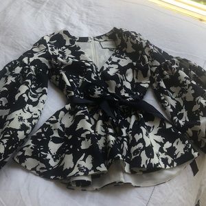 Alexis Peplum Top with Gosgrain Ribbon